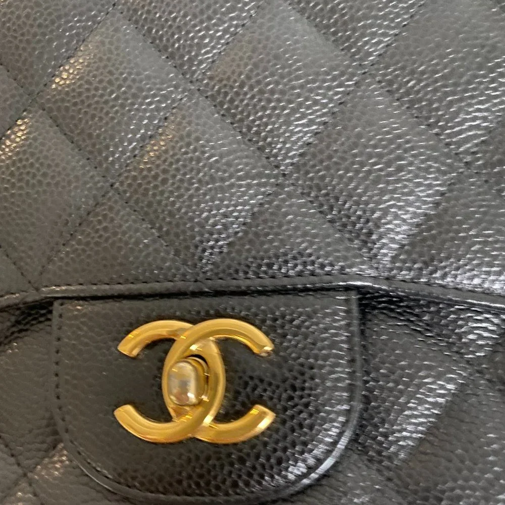 Authentic Chanel Caviar Quilted Jumbo Single Flap Black - Picture 3 of 7